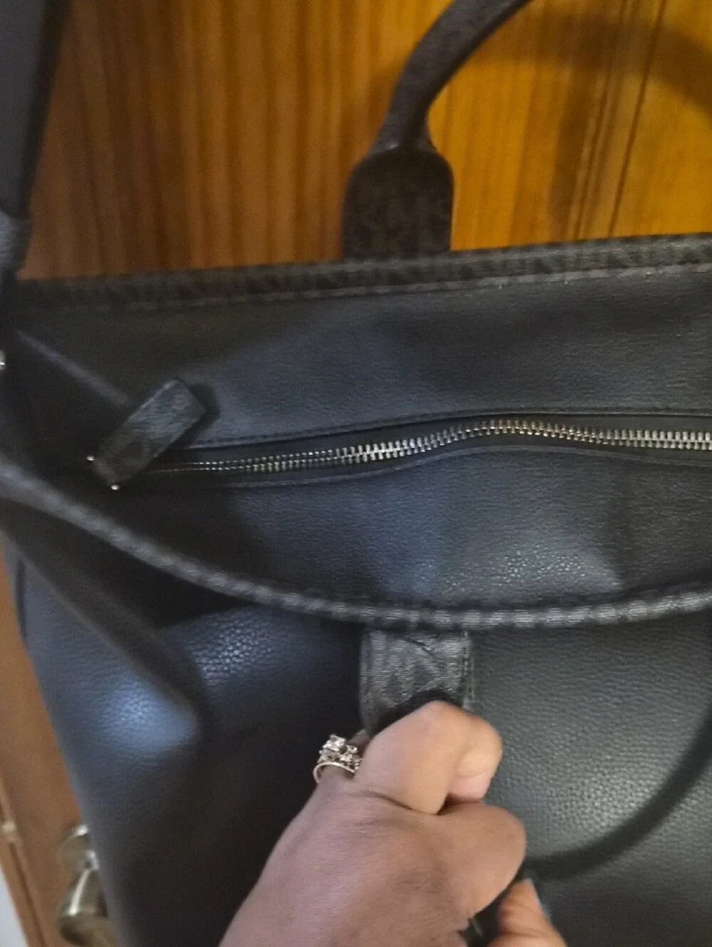 Michael Kors Cooper Mexium Black Pebbled Leather Messenger Bag